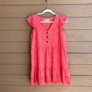 Coral Eyelet Dress - Loft - 2P